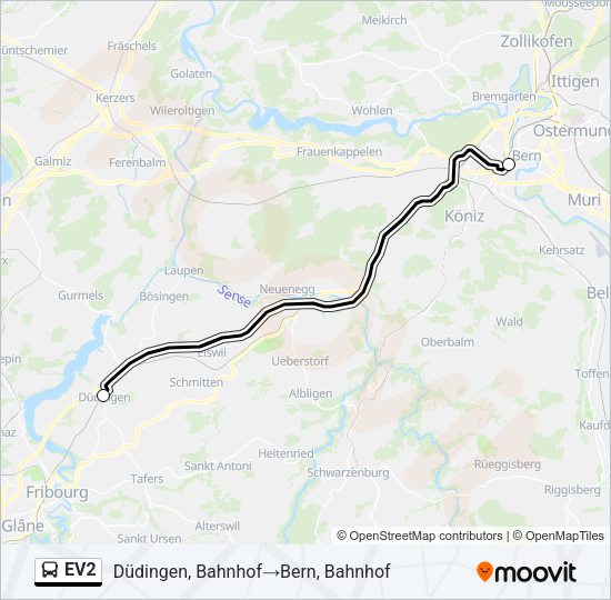 EV2 Bus Line Map