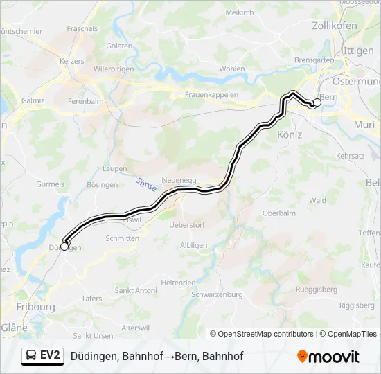 EV2 Bus Line Map