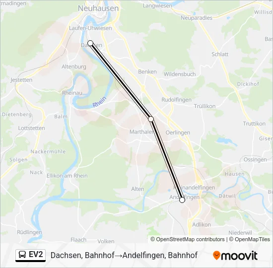 EV2 Bus Line Map
