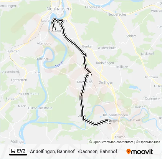 EV2 Bus Line Map