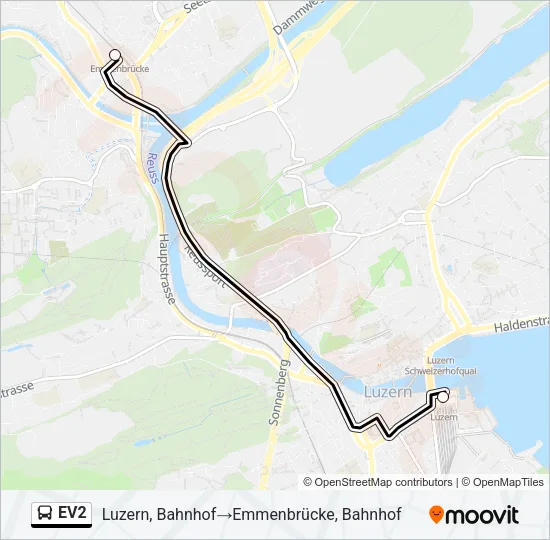 EV2 Bus Line Map