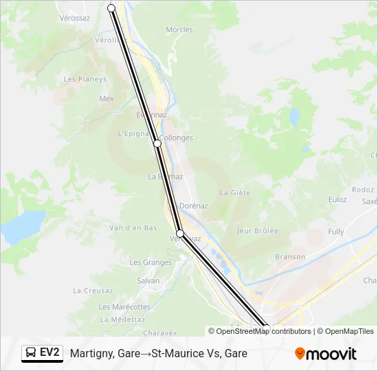 EV2 Bus Line Map