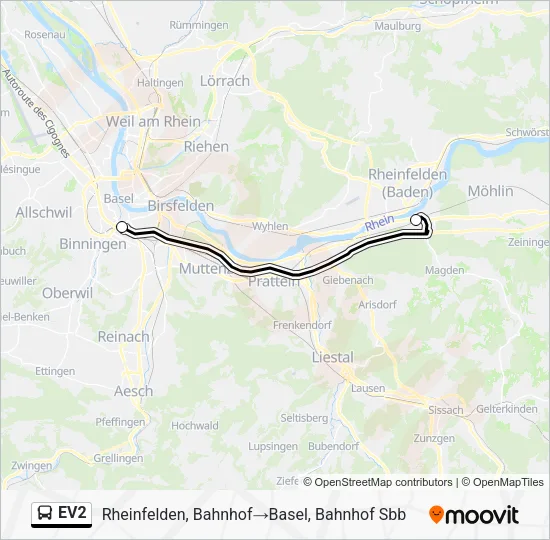 EV2 Bus Line Map