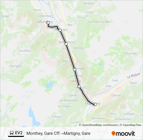 EV2 Bus Line Map