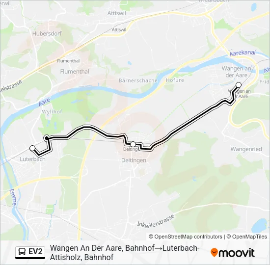 EV2 Bus Line Map