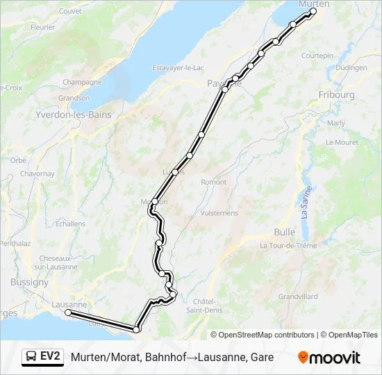 EV2 Bus Line Map