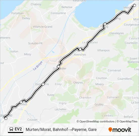 EV2 Bus Line Map