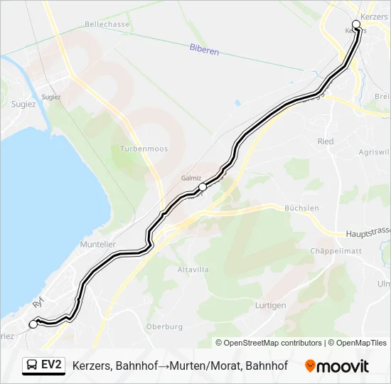 EV2 Bus Line Map