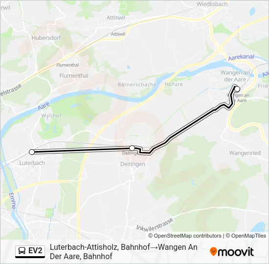 EV2 Bus Line Map