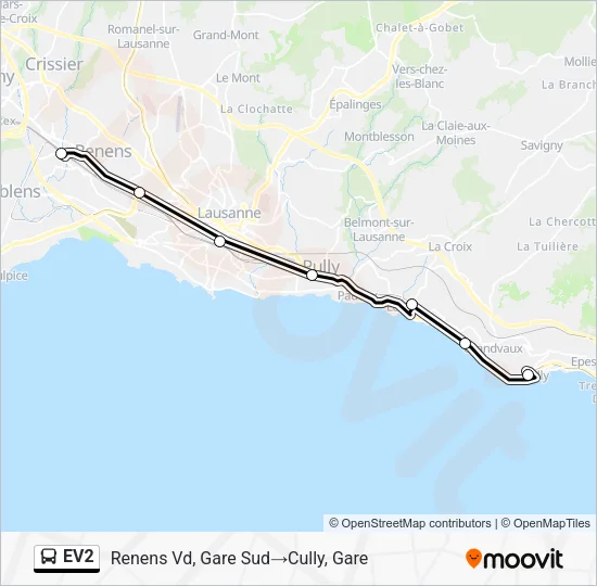 EV2 Bus Line Map