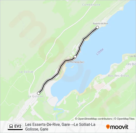 EV2 Bus Line Map