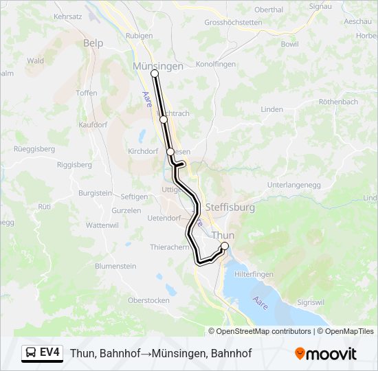EV4 Bus Line Map