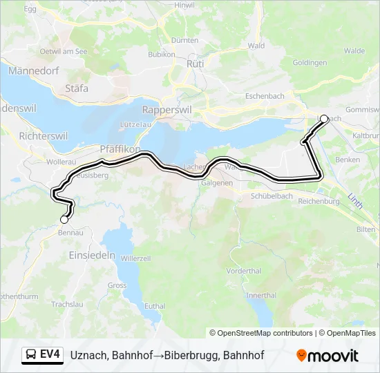 EV4 Bus Line Map