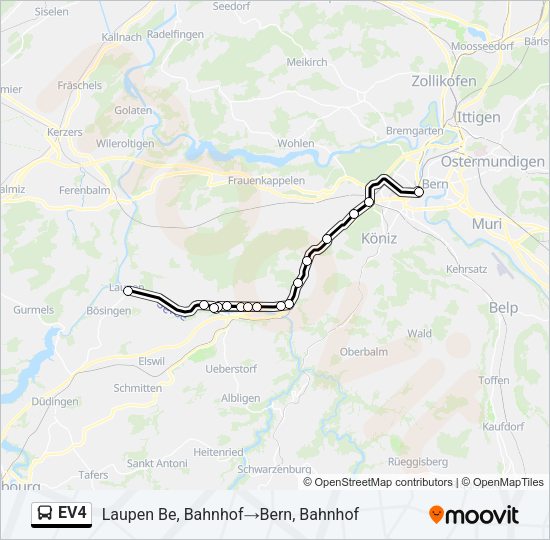 EV4 Bus Line Map
