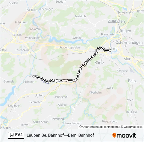 EV4 Bus Line Map