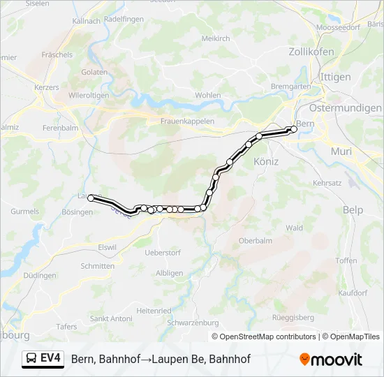 EV4 Bus Line Map