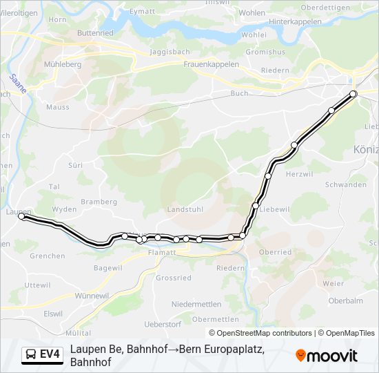 EV4 Bus Line Map