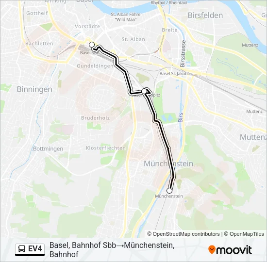 EV4 Bus Line Map