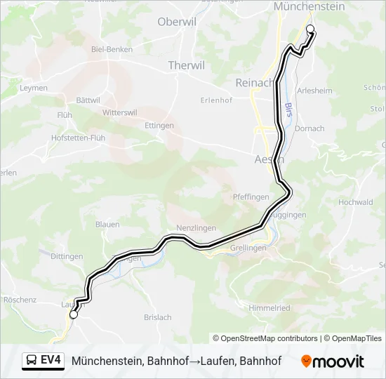 EV4 Bus Line Map