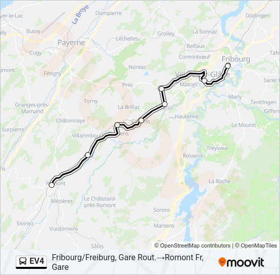 EV4 Bus Line Map