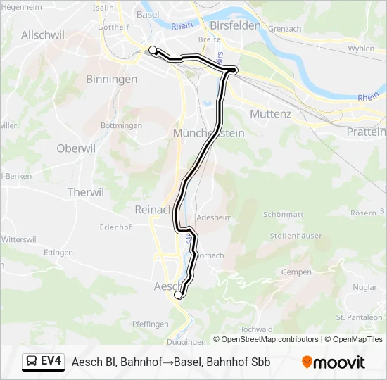 EV4 Bus Line Map