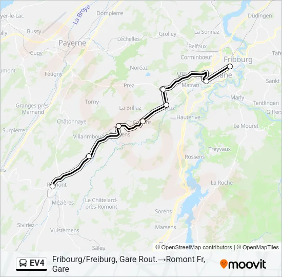 EV4 Bus Line Map