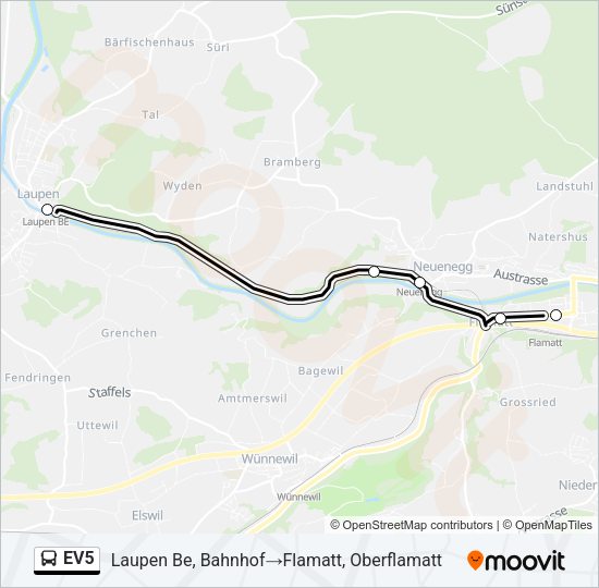 EV5 Bus Line Map