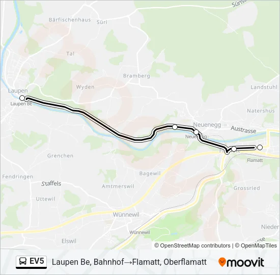 EV5 Bus Line Map