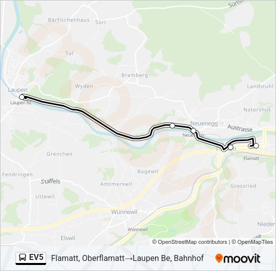 EV5 Bus Line Map