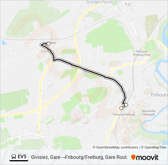 EV5 Bus Line Map