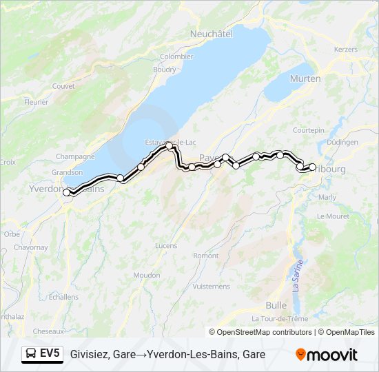 EV5 Bus Line Map