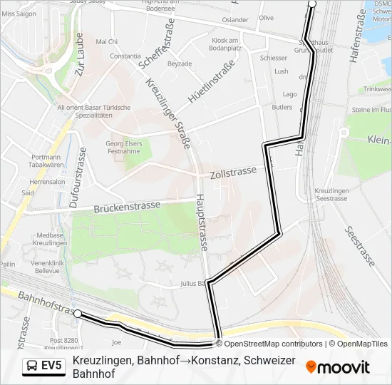 EV5 Bus Line Map