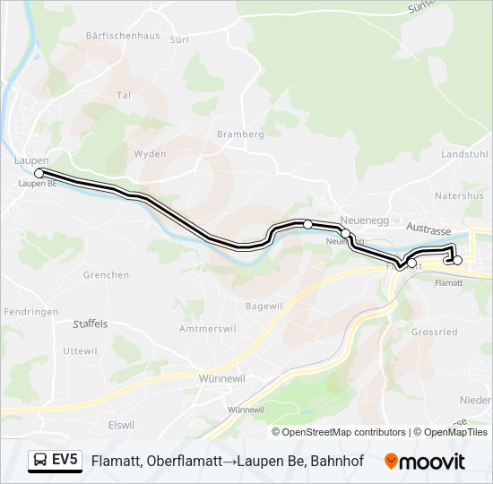 EV5 Bus Line Map