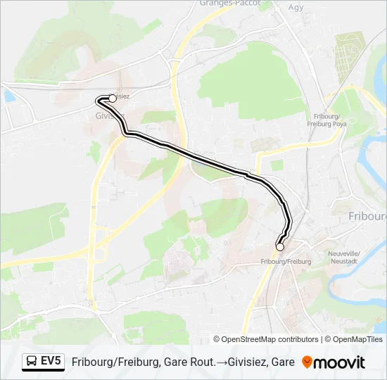 EV5 Bus Line Map