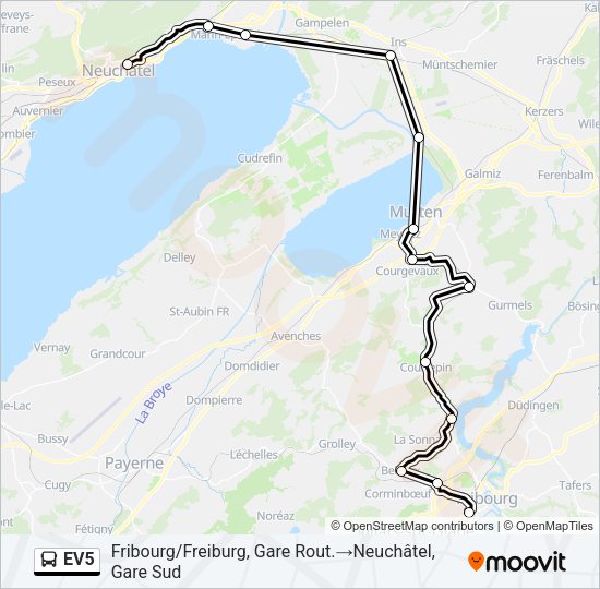 EV5 Bus Line Map
