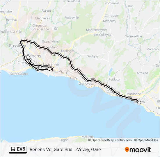EV5 Bus Line Map