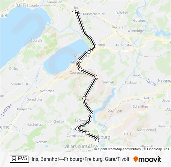 EV5 Bus Line Map