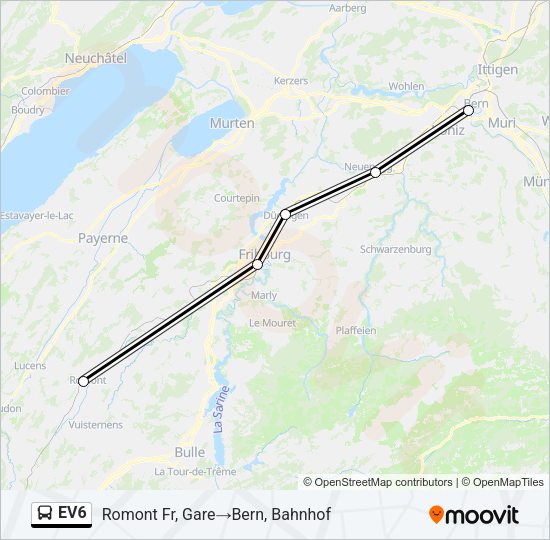 EV6 Bus Line Map