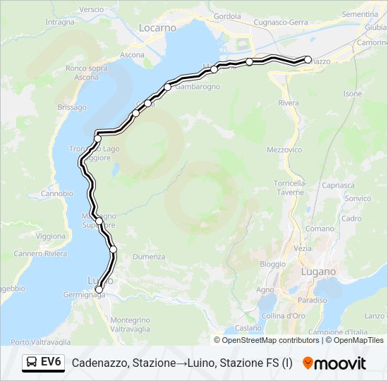EV6 Bus Line Map