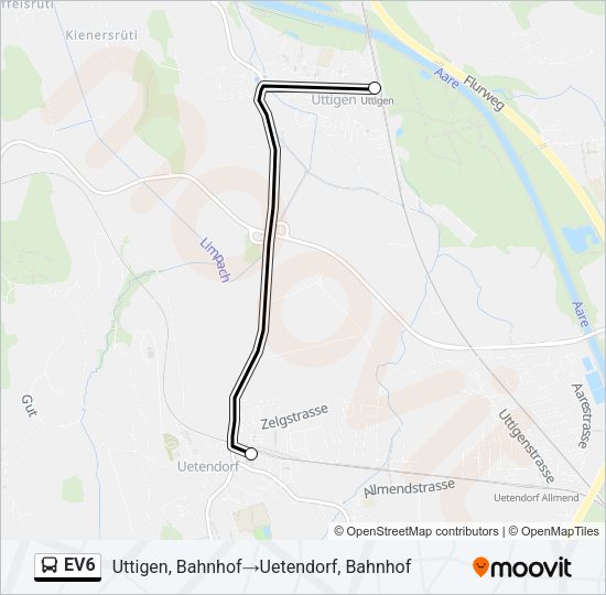 EV6 Bus Line Map