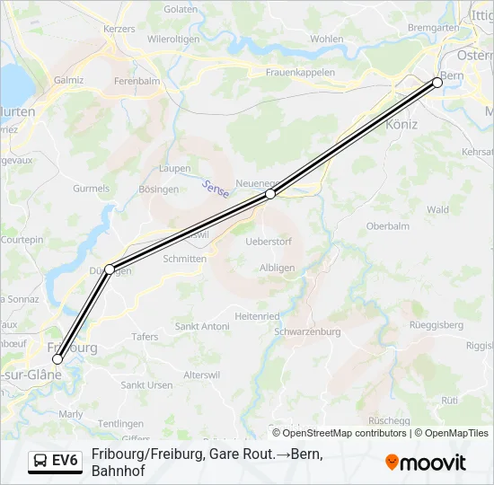EV6 Bus Line Map
