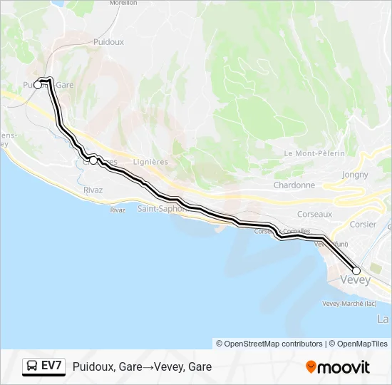 EV7 Bus Line Map