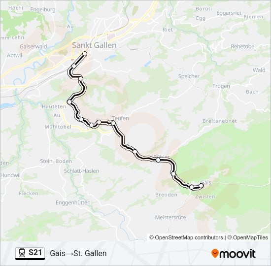 S21 Train Line Map