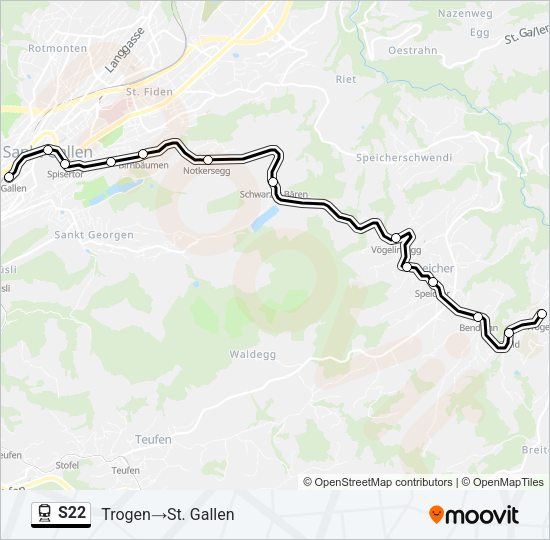 S22 Train Line Map