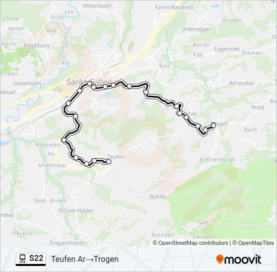 S22 Train Line Map
