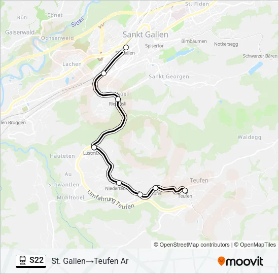 S22 Train Line Map