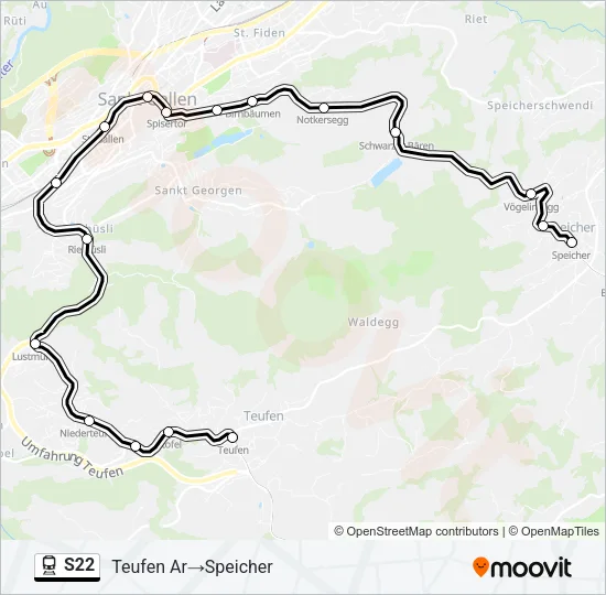 S22 Train Line Map