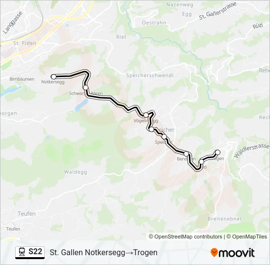 S22 Train Line Map