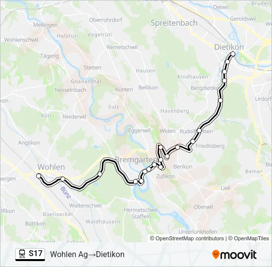 S17 Train Line Map