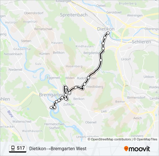 S17 Train Line Map